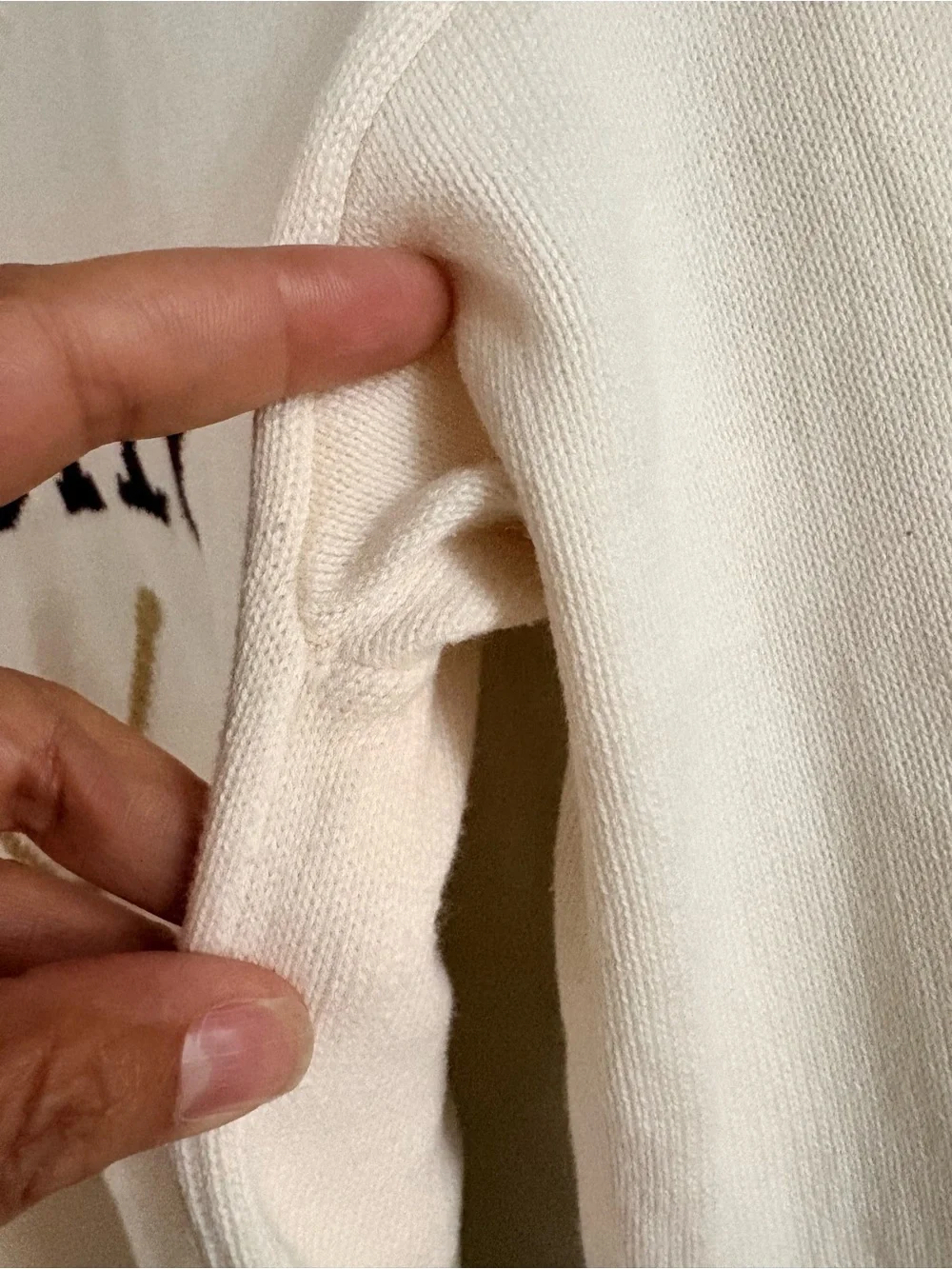 LOFT Varsity Crewneck Sweater in Cream